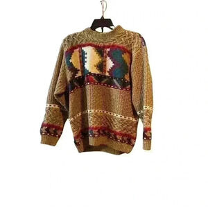 VTG Boston Trader Limited Edition Hand Knit 100% wool Crewneck Sweater Size L.